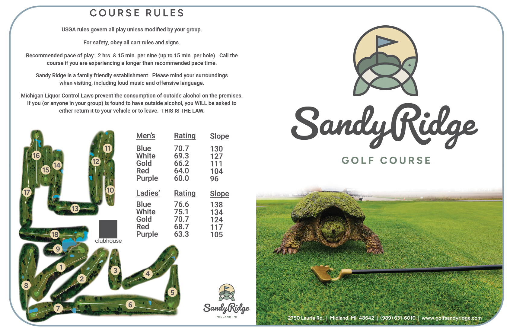Sand Ridge Golf Course Map Course Information – Sandy Ridge Golf Course – Midland, MI